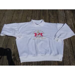 Vtg Giorgio Beverly Hills Sweatshirt XL Pullover Logo Embroidered Double Collar